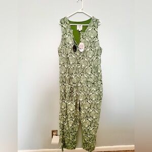 NWT Laura Ashley x Joanie jumpsuit romper green printed 14 18 xl